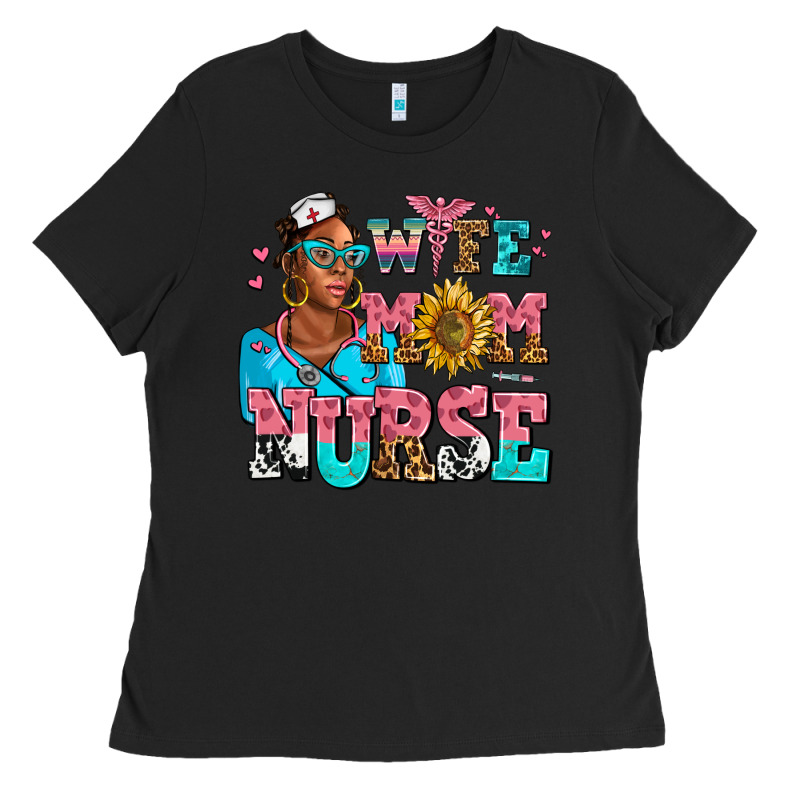 Afro Wife Mom Nurse Ladies Tee by AdoDesignShop | Teevron