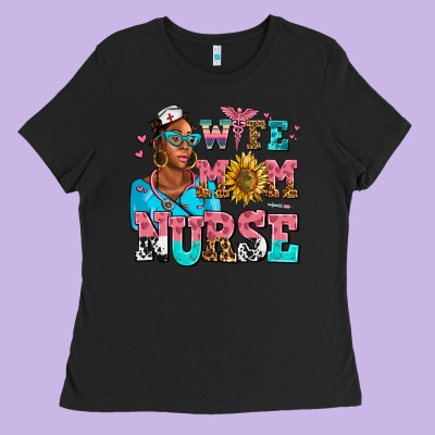 Afro Wife Mom Nurse Ladies Tee Designed By Adodesignshop
