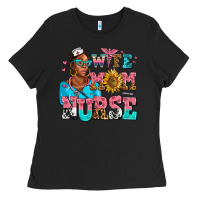 Black afro wife mom nurse Ladies Tee - AdoDesignShop
