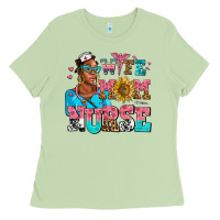 Matcha afro wife mom nurse Ladies Tee - AdoDesignShop