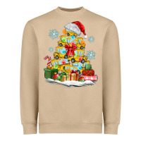 Mushroom christmas tree with school bus Heavyweight Sweatshirt - MaliasSmallBusiness
