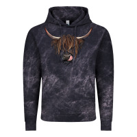 Cloud Black Black highland cow Vintage Hoodie - RanaPortraitStore
