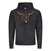 Vintage Arctic Black highland cow Vintage Hoodie - RanaPortraitStore