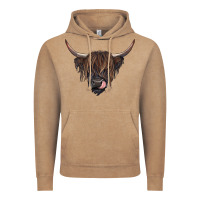 Vintage Coffee Black highland cow Vintage Hoodie - RanaPortraitStore