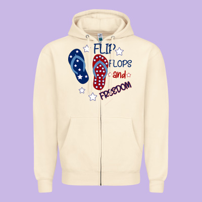 Flip Flops And Freedom Zipper Hoodie Designed By Bettercallsaul