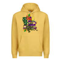Antique Gold louisiana map american flag mardi gras Premium Hoodie - CowGirlArtShop