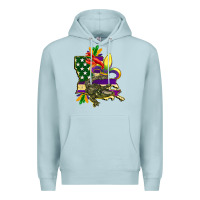 Blue Mist louisiana map american flag mardi gras Premium Hoodie - CowGirlArtShop