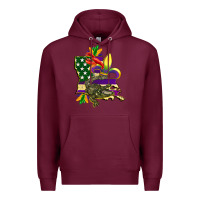 Burgundy louisiana map american flag mardi gras Premium Hoodie - CowGirlArtShop