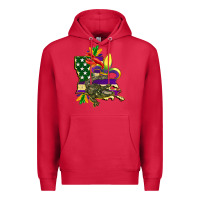 Cardinal louisiana map american flag mardi gras Premium Hoodie - CowGirlArtShop