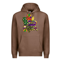 Chestnut louisiana map american flag mardi gras Premium Hoodie - CowGirlArtShop