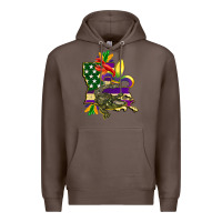 Coffee louisiana map american flag mardi gras Premium Hoodie - CowGirlArtShop