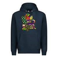 Navy louisiana map american flag mardi gras Premium Hoodie - CowGirlArtShop