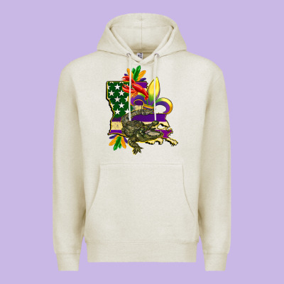 Louisiana Map American Flag Mardi Gras Premium Hoodie Designed By Cowgirlartshop