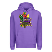 Purple louisiana map american flag mardi gras Premium Hoodie - CowGirlArtShop