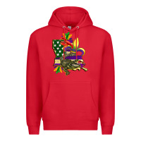 Red louisiana map american flag mardi gras Premium Hoodie - CowGirlArtShop