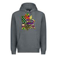 Rock louisiana map american flag mardi gras Premium Hoodie - CowGirlArtShop