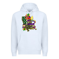 White louisiana map american flag mardi gras Premium Hoodie - CowGirlArtShop