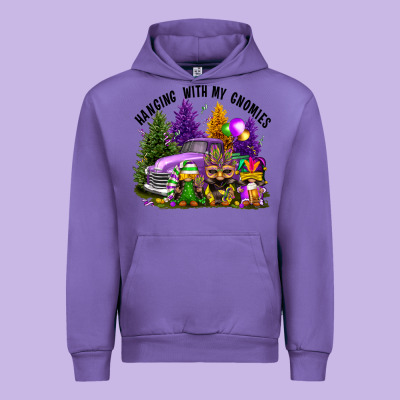 Mardi Gras Hanging With My Gnomies Urban Hoodie Designed By Fadigitalartstudio