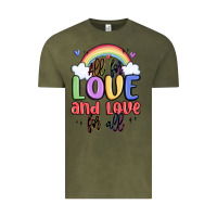 Vintage Olive all for love and love for all Vintage Tee - MaliasSmallBusiness