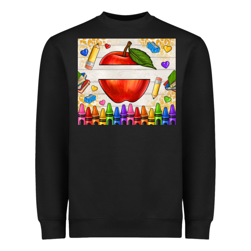 Custom Teacher Name Apple Heavyweight Sweatshirt by NancyCooperArtShop | Teevron