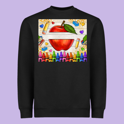 Custom Teacher Name Apple Heavyweight Sweatshirt Designed By Nancycooperartshop
