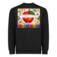 Black custom teacher name apple Heavyweight Sweatshirt - NancyCooperArtShop
