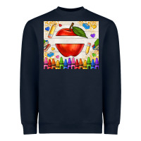 Navy custom teacher name apple Heavyweight Sweatshirt - NancyCooperArtShop