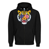 Black America Merica Tiger Zipper Hoodie - Bettercallsaul