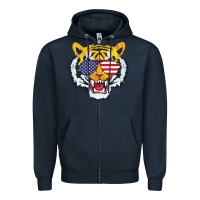 Navy America Merica Tiger Zipper Hoodie - Bettercallsaul