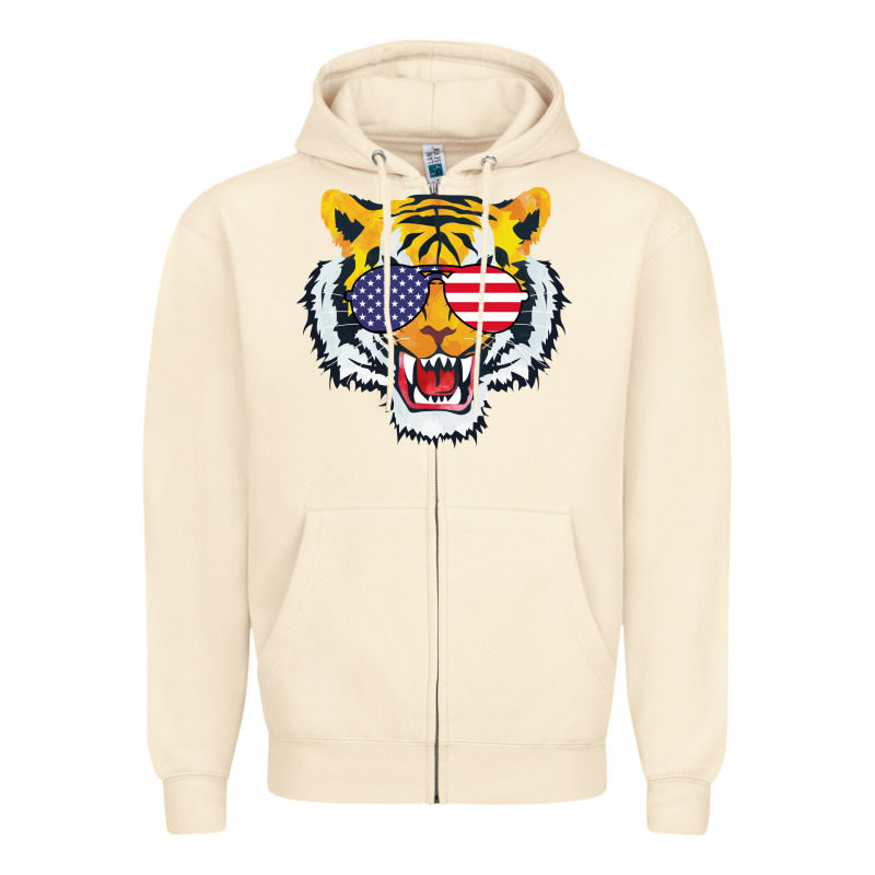 America Merica Tiger Zipper Hoodie by Bettercallsaul | Teevron