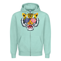 Seafoam America Merica Tiger Zipper Hoodie - Bettercallsaul