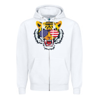 White America Merica Tiger Zipper Hoodie - Bettercallsaul