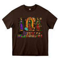 Chocolate Brown our lady of guadalupe happy hallothanksmas Heavy Core Tee - JahusDesignShop