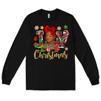 Black christmas joy black woman Long Sleeve Tee - MaliasSmallBusiness