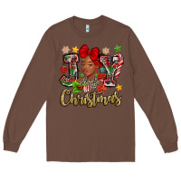 Chestnut christmas joy black woman Long Sleeve Tee - MaliasSmallBusiness