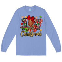 Christmas Joy Black Woman Long Sleeve Tee | Teevron