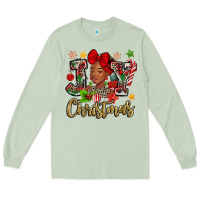 Matcha christmas joy black woman Long Sleeve Tee - MaliasSmallBusiness