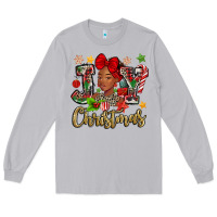 Moon Dust christmas joy black woman Long Sleeve Tee - MaliasSmallBusiness