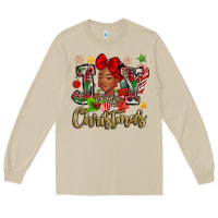 Mushroom christmas joy black woman Long Sleeve Tee - MaliasSmallBusiness