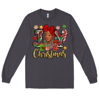 Smoke christmas joy black woman Long Sleeve Tee - MaliasSmallBusiness