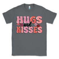 Charcoal Heather hugs and kisses Classic Tee - MaliasSmallBusiness
