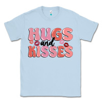 Dusty Blue hugs and kisses Classic Tee - MaliasSmallBusiness