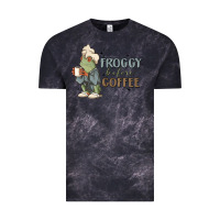 Cloud Black froggy before coffee Vintage Tee - MaliasSmallBusiness