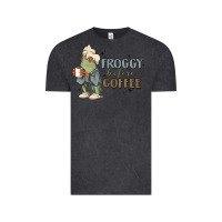Vintage Black froggy before coffee Vintage Tee - MaliasSmallBusiness