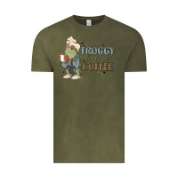 Vintage Olive froggy before coffee Vintage Tee - MaliasSmallBusiness