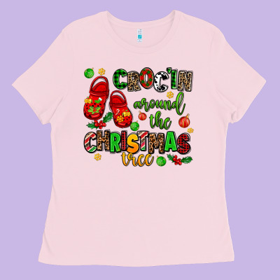 Croc'in Around The Christmas Tree Ladies Tee Designed By Adodesignshop