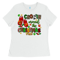 White Croc'in around the christmas tree Ladies Tee - AdoDesignShop