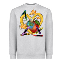 Heather Grey heart pencil Heavyweight Sweatshirt - NancyCooperArtShop