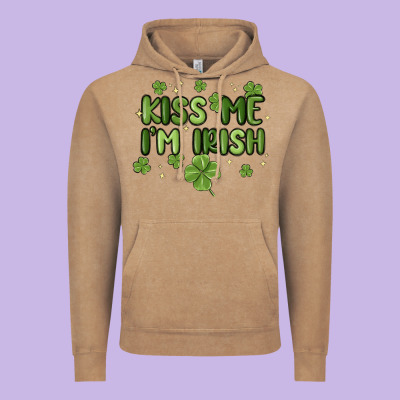 Kiss Me I'm Irish Vintage Hoodie Designed By Maliassmallbusiness