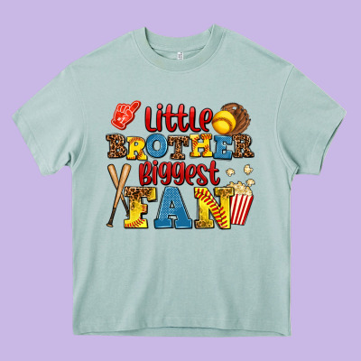 Little Brother Biggest Fan Heavy Core Tee Designed By Adodesignshop